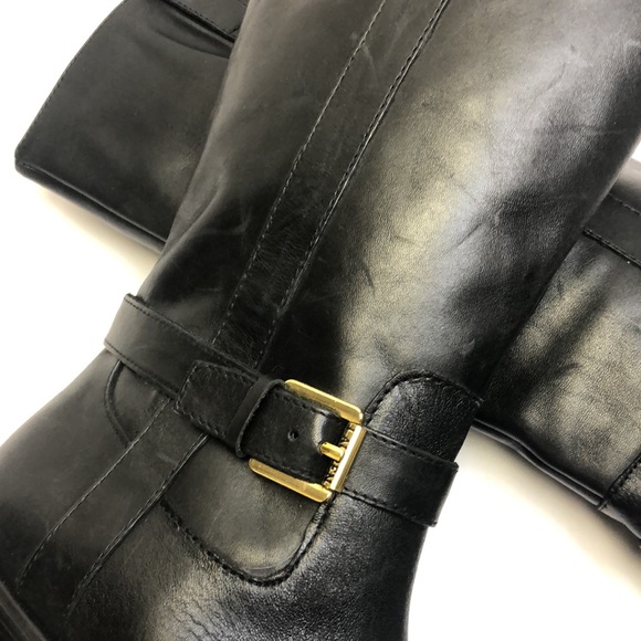 Lauren Ralph Lauren Monica Black Boots Wide calf New 6 B - Picture 9 of 11